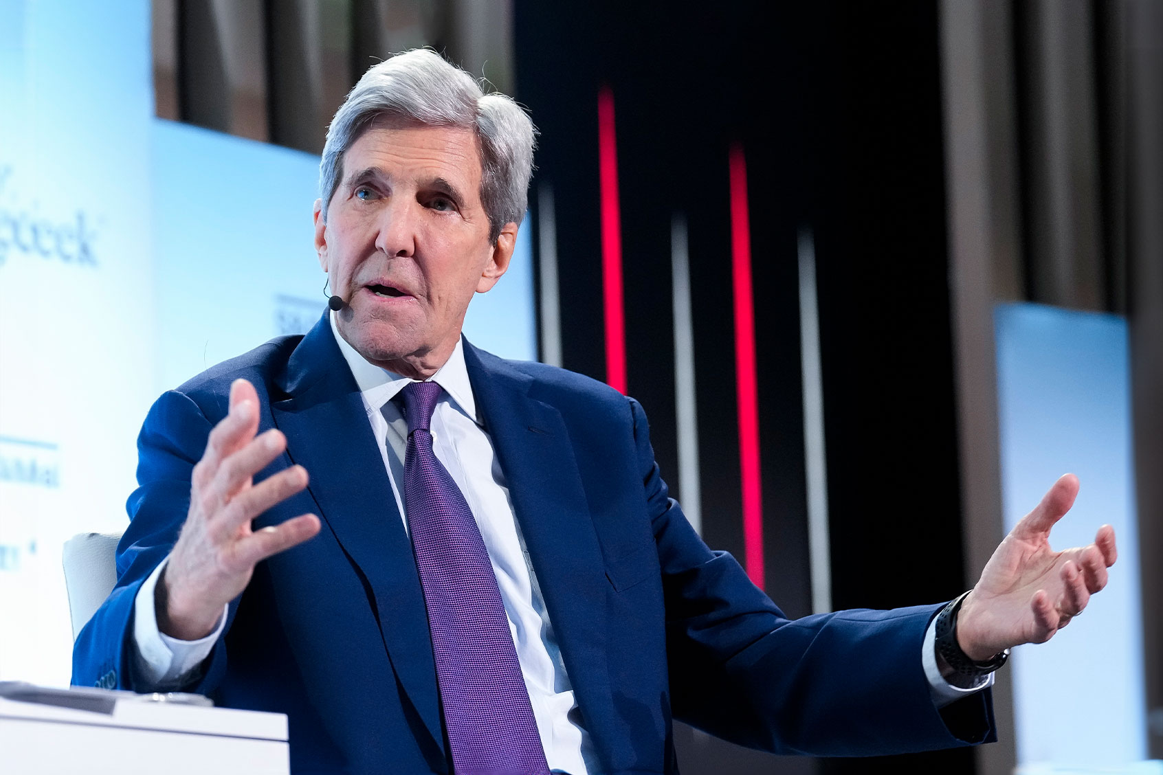 Former US Secretary of State and former Special Presidential Envoy for Climate John Kerry speaks during a session at CERAWeek by S&P Global Thursday, March 21, 2024 at Hilton Americas-Houston in Houston. (Yi-Chin Lee/Houston Chronicle via Getty Images)