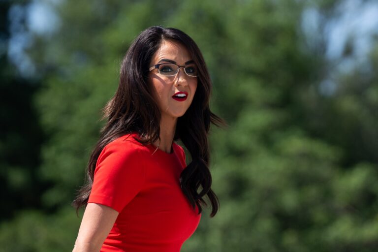 Rep. Lauren Boebert, R-Colo., walks up the House steps for votes in the Capitol on Friday, June 14, 2024. (Bill Clark/CQ-Roll Call, Inc via Getty Images)