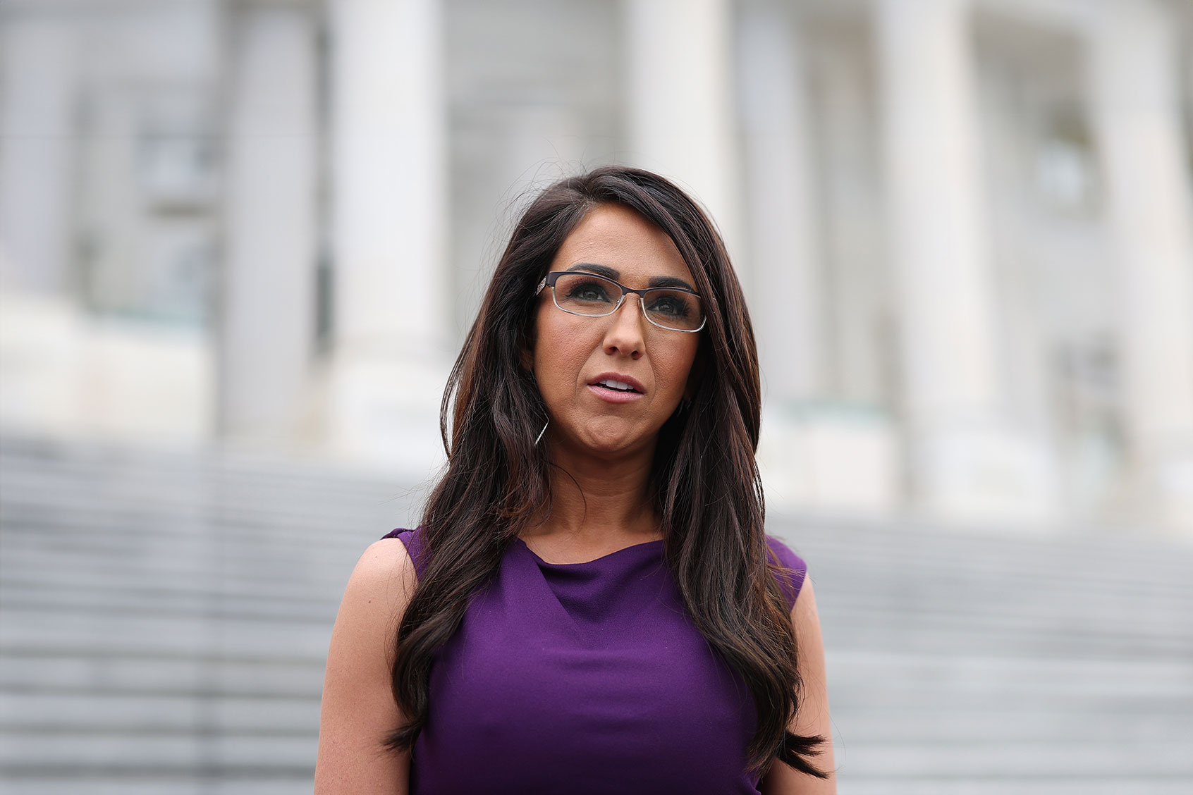 U.S. Rep. Lauren Boebert (R-CO) speaks with reporters as she leaves the U.S. Capitol for the weekend on May 17, 2024 in Washington, DC. (Kevin Dietsch/Getty Images)
