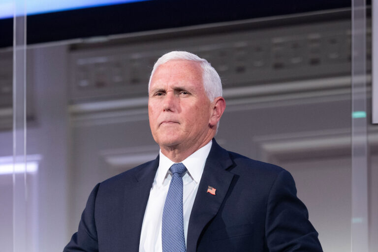 Former Vice President Mike Pence speaks during The Jerusalem Post New York conference on June 03, 2024 in New York City. (Noam Galai/Getty Images)