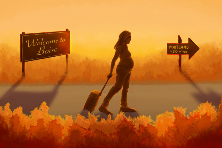 Out-Of-State Abortion Travel (Illustration by Ilana Lidagoster/Salon)