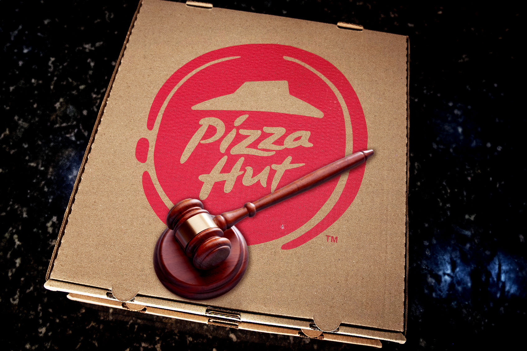 A Pizza Hut box and a gavel (Photo illustration by Salon/Getty Images)