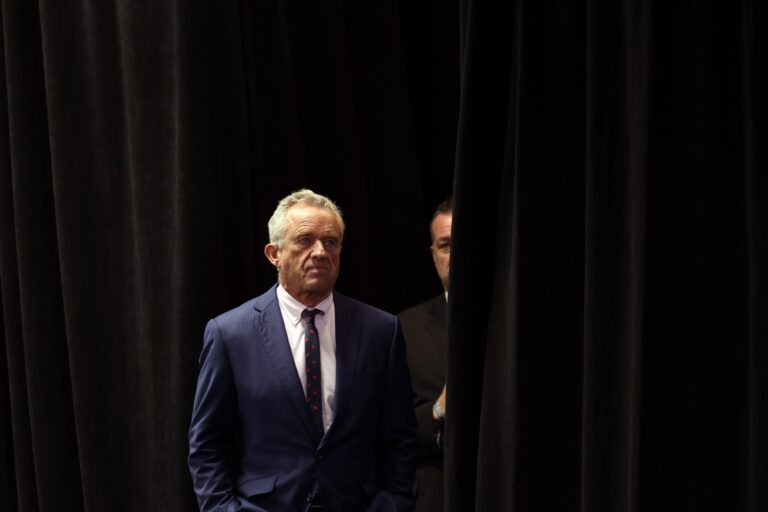 Presidential Candidate Robert F. Kennedy, Jr. prepares to take the stage to speak at the Libertarian National Convention on May 24, 2024 in Washington, DC. (Kevin Dietsch/Getty Images)