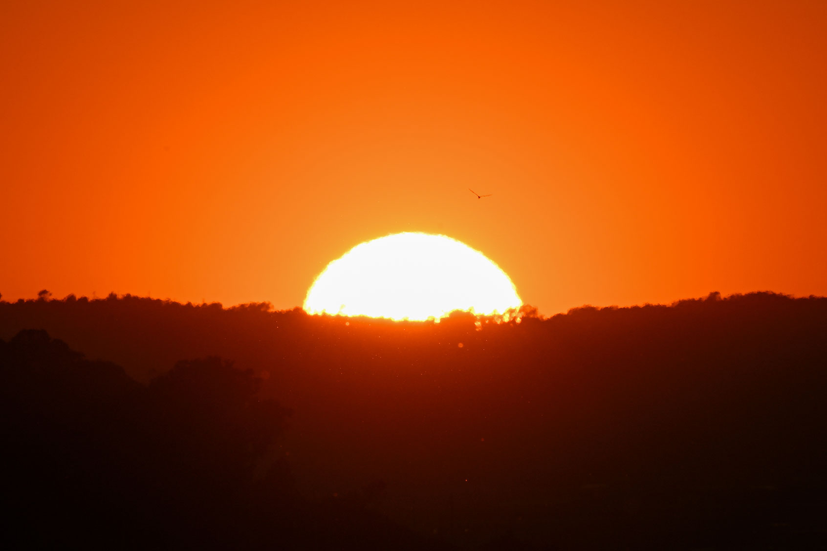 Sun sets over the San Francisco International Airport (SFO) on May 8, 2024 in San Francisco, California, United States as the Bay Area is going to see this week its warmest temps since last October. (Tayfun Coskun/Anadolu via Getty Images)