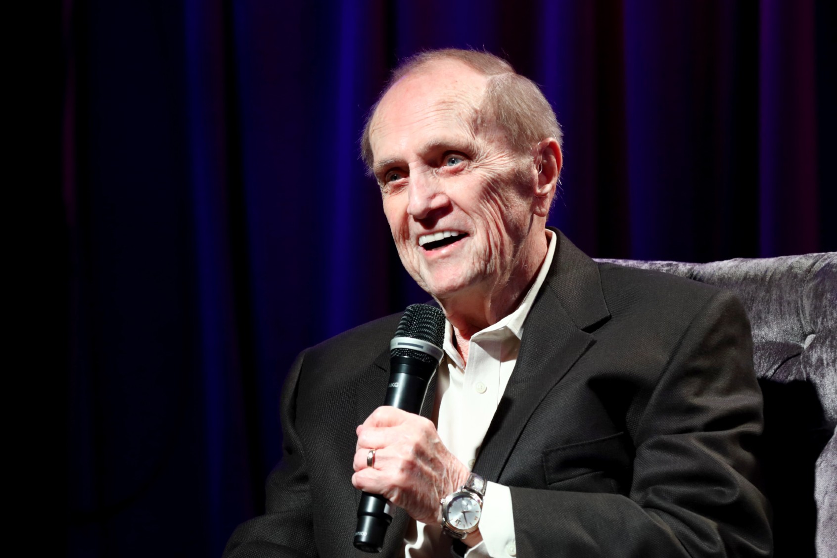 Bob Newhart speaks onstage at An Evening With Bob Newhart on February 12, 2019 in Los Angeles, California. (Rebecca Sapp/WireImage)