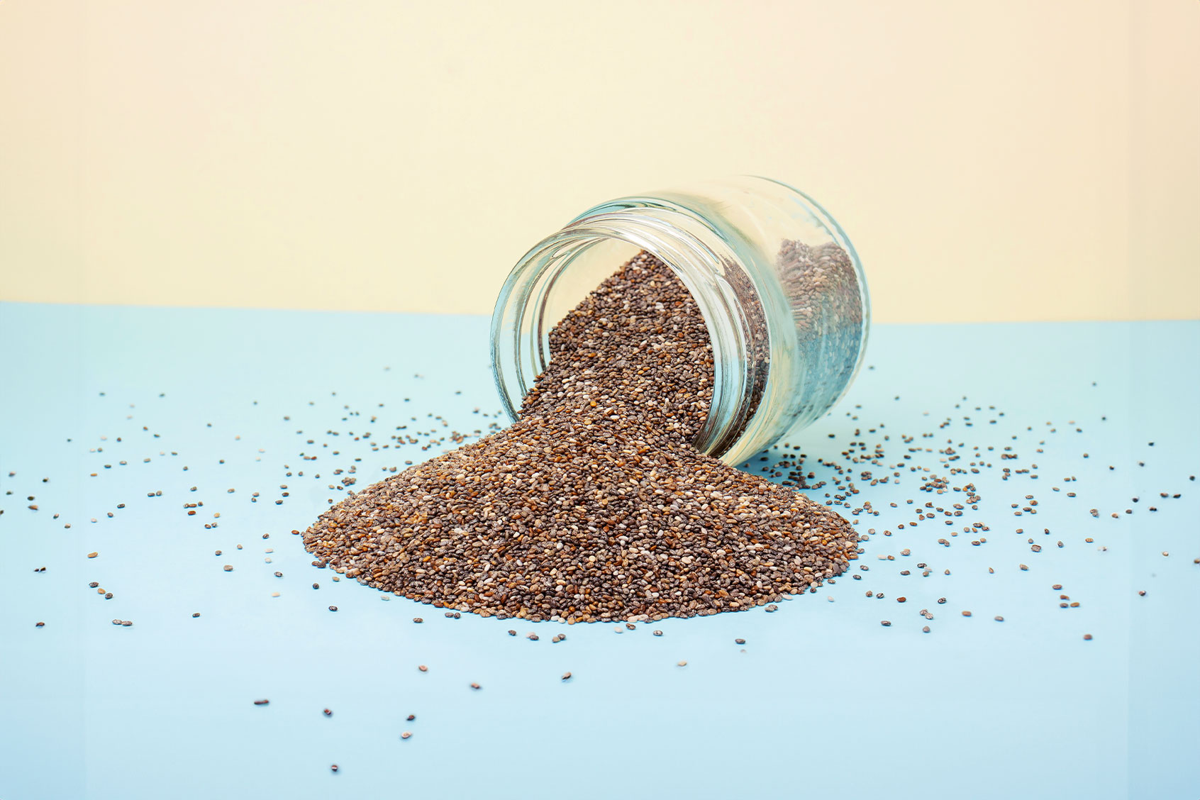 Chia seeds in a glass jar (Getty Images/Elena Fedorina)