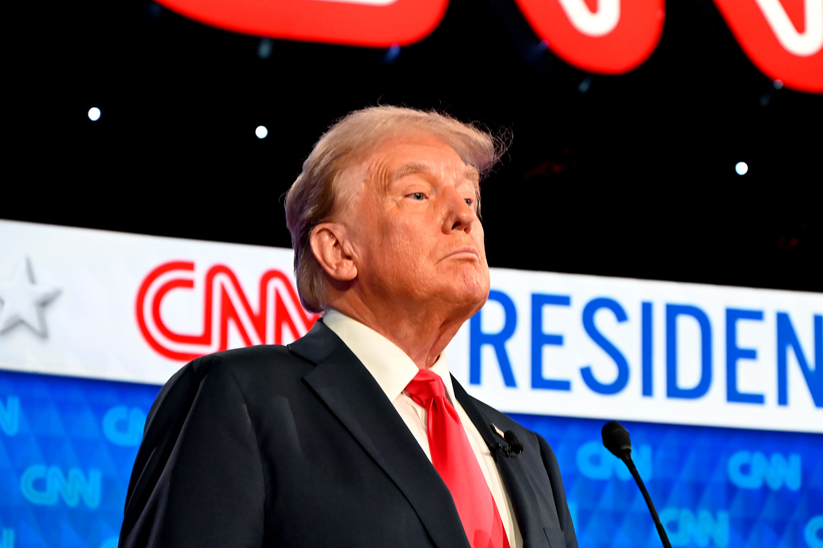 President of the United States Joe Biden and Former President Donald Trump participate in the first Presidential Debate at CNN Studios in Atlanta, Georgia, United States on June 27, 2024. (Kyle Mazza/Anadolu via Getty Images)