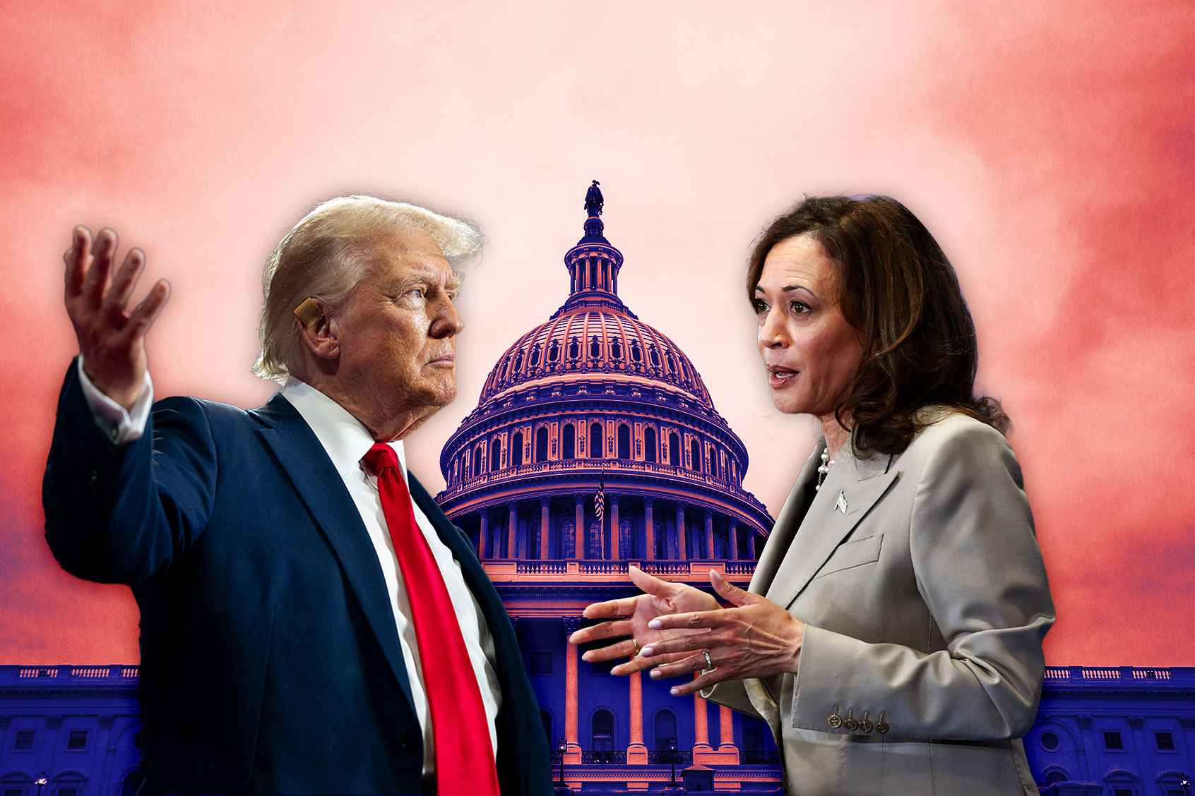 Donald Trump and Kamala Harris (Photo illustration by Salon/Getty Images)