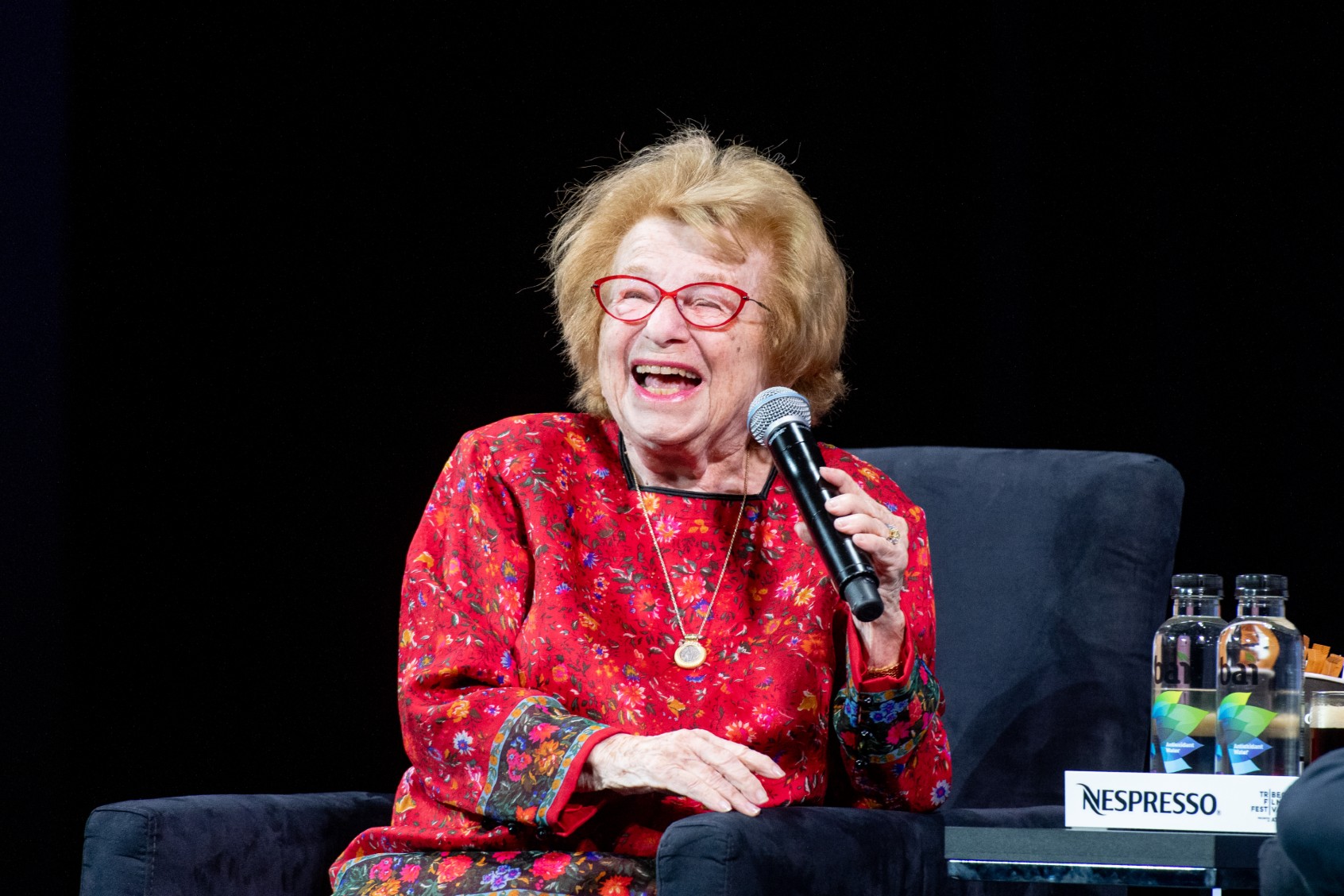 Dr. Ruth discusses "Ask Dr. Ruth" during the Q&A section of the screening at the 2019 Tribeca Film Festival at Spring Studio on April 27, 2019, in New York City. (Roy Rochlin/Getty Images for Tribeca Film Festival)