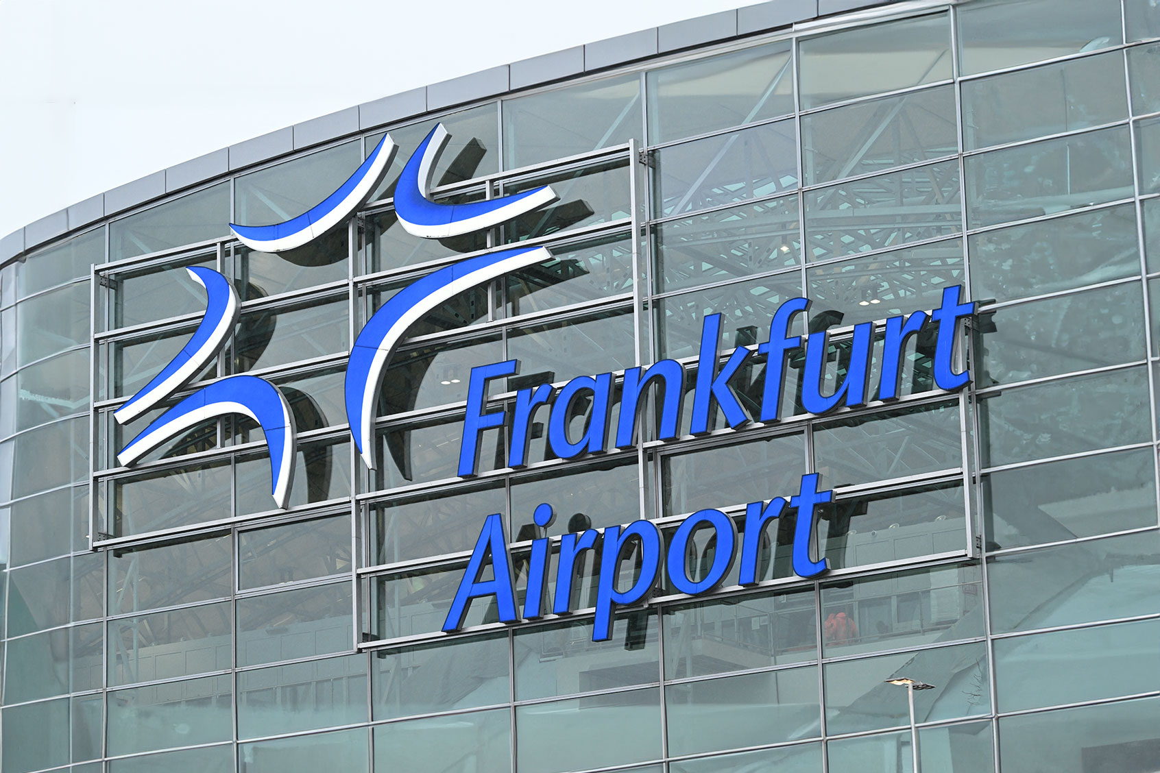 The logo of Frankfurt Airport is pictured at the airport In Frankfurt am Main. (KIRILL KUDRYAVTSEV/AFP via Getty Images)
