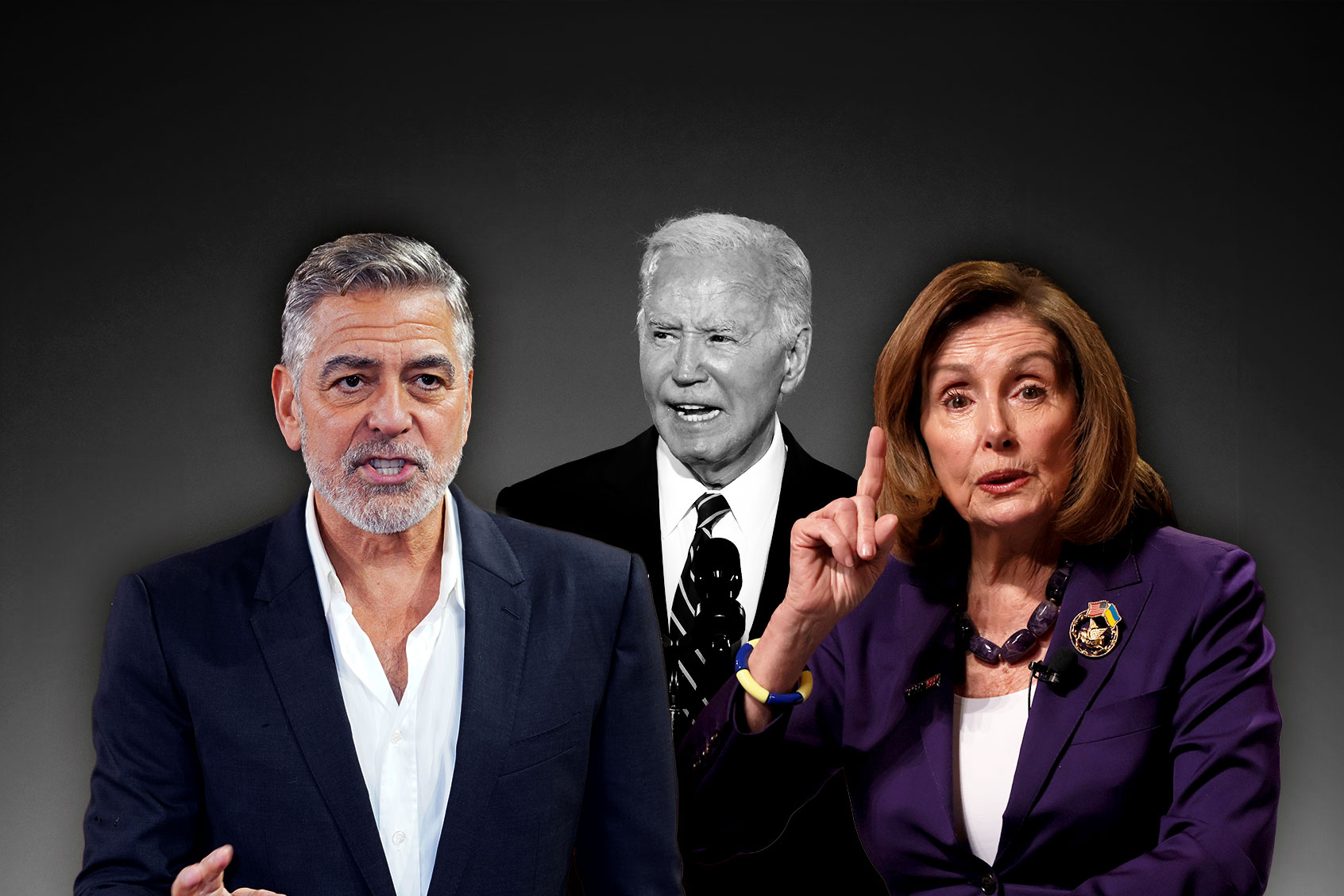 George Clooney, Joe Biden and Nancy Pelosi (Photo illustration by Salon/Getty Images)