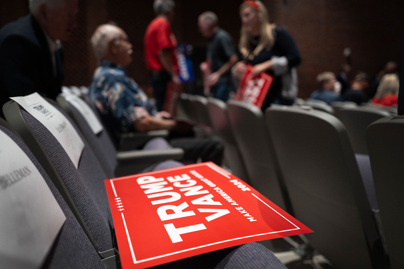 Guests begin arriving at Middletown High School for a campaign rally with Republican vice presidential nominee Sen. JD Vance (R-OH) on July 22, 2024 in Middletown, Ohio. (Scott Olson/Getty Images)