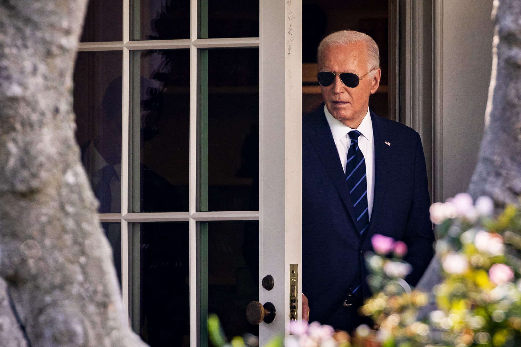 US President Joe Biden walks out of the Oval Office towards Marine One on the South Lawn of the White House in Washington, DC, on July 15, 2024. Biden is travelling to Las Vegas. (SAMUEL CORUM/AFP via Getty Images)