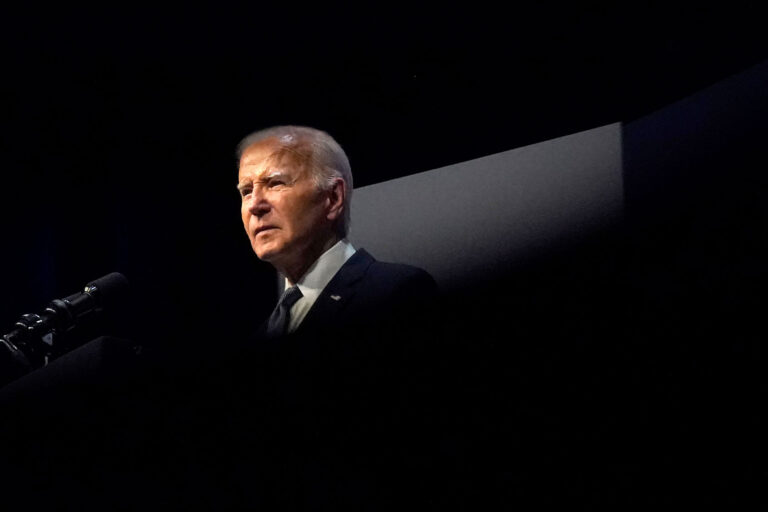 US President Joe Biden speaks during the Vote To Live Properity Summit at the College of Southern Nevada in Las Vegas, Nevada, on July 16, 2024. (KENT NISHIMURA/AFP via Getty Images)