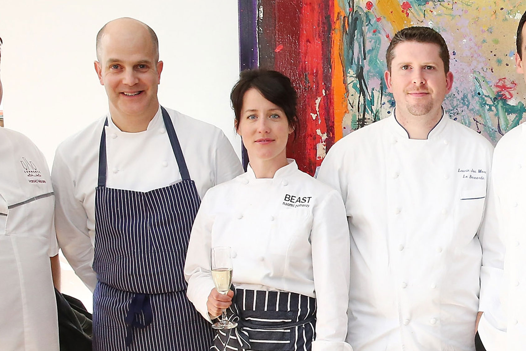 Jonathan Benno, Naomi Pomeroy, Laurie Jon Moran, and other chefs attend the reception on day 2 of the New York Culinary Experience 2013 on May 5, 2013 in New York City. (Neilson Barnard/Getty Images for the New York Culinary Experience)