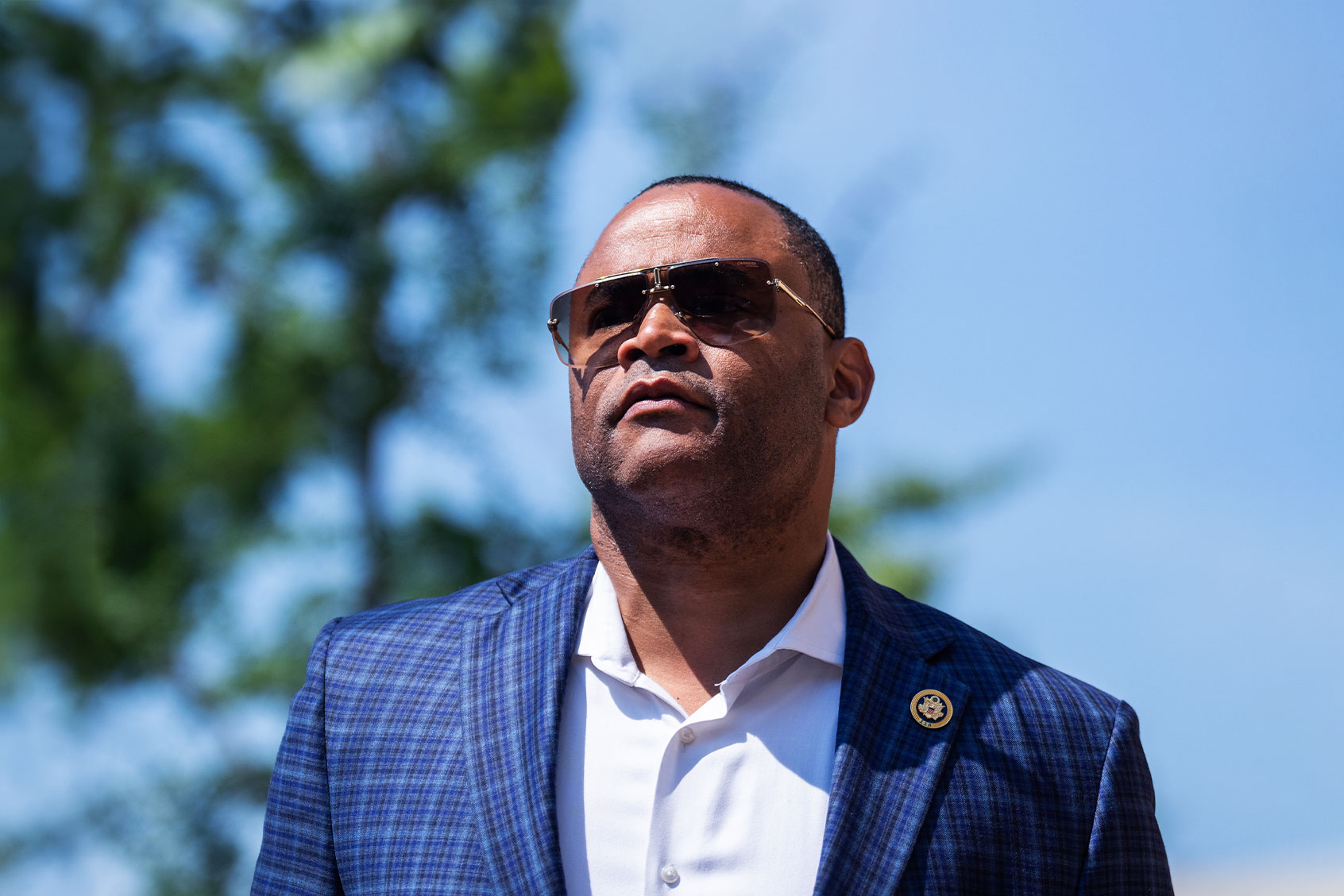 Rep. Marc Veasey, D-Texas, leaves a meeting of the House Democratic Caucus about the candidacy of President Joe Biden at the Democratic National Committee on Tuesday, July 9, 2024. (Tom Williams/CQ-Roll Call, Inc via Getty Images)
