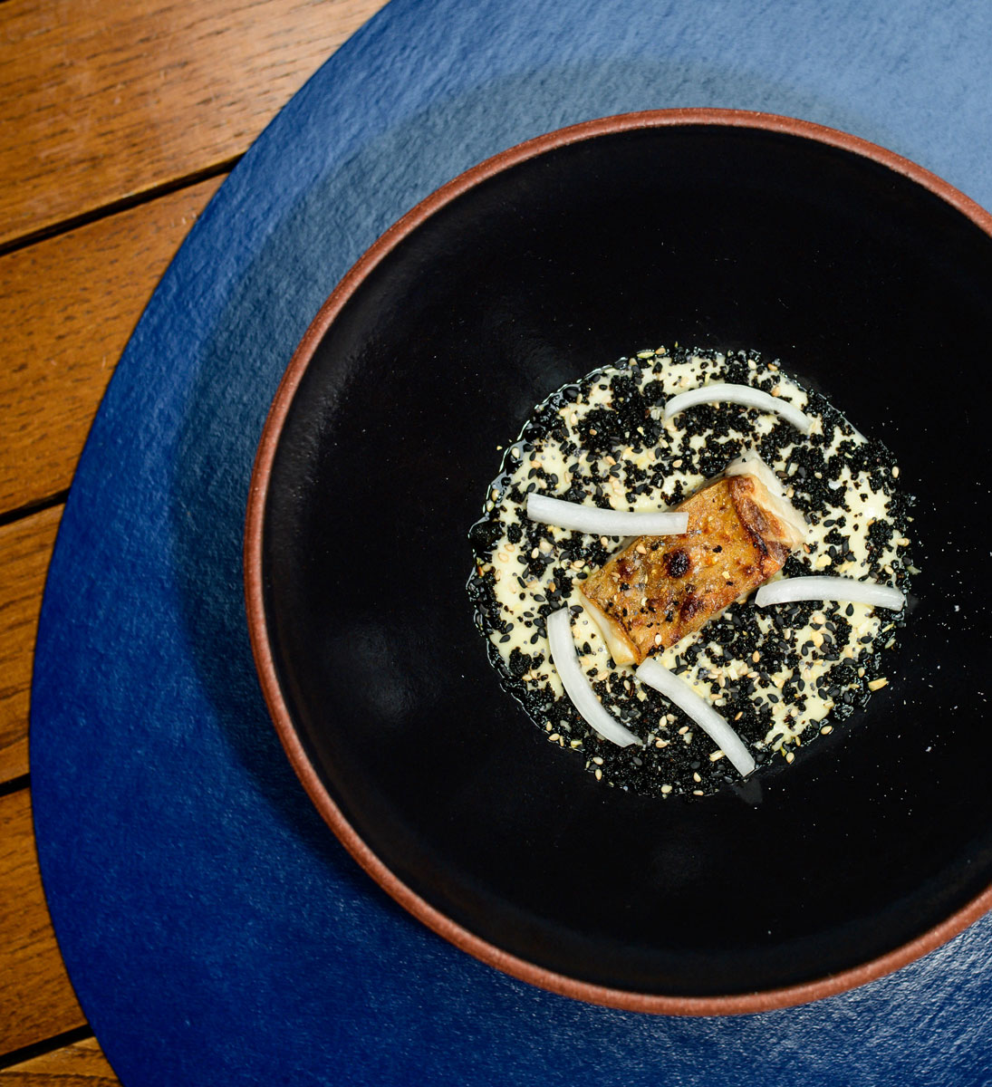 Aged Speckled Sea Trout, pumpernickel, lovage, potato and buttermilk