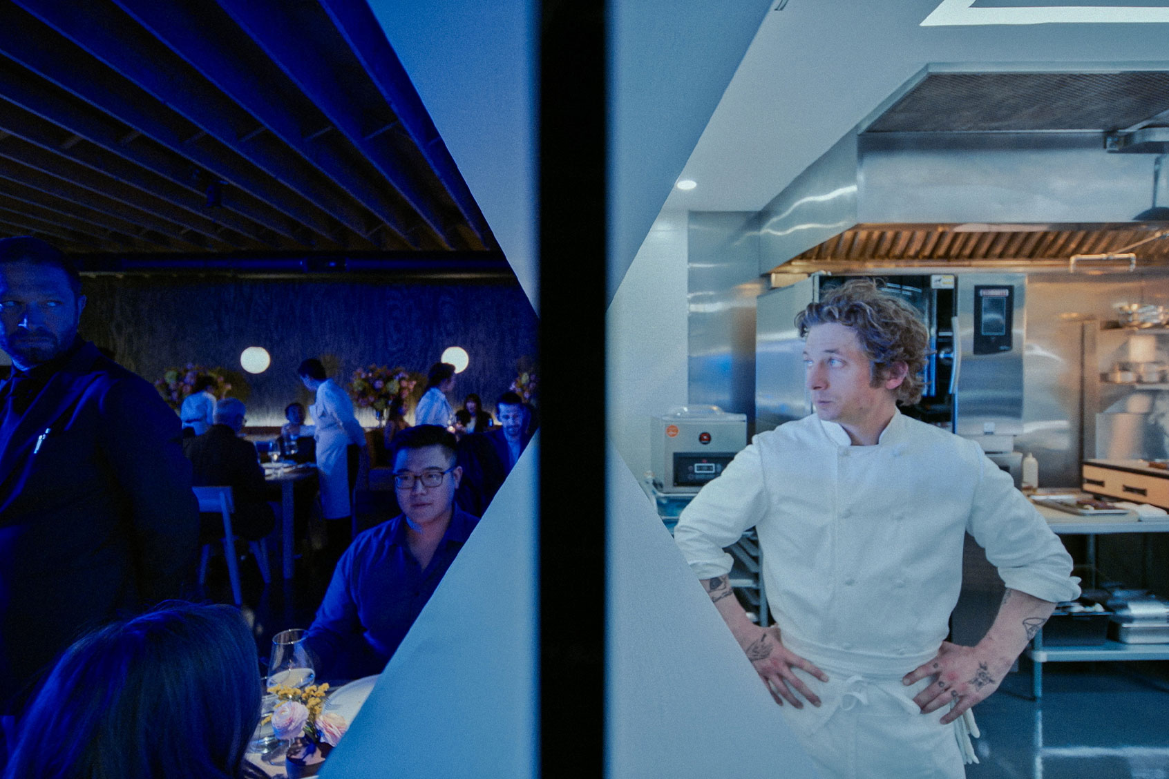 Ebon Moss-Bachrach as Richie and Jeremy Allen White as Army in "The Bear" (FX)