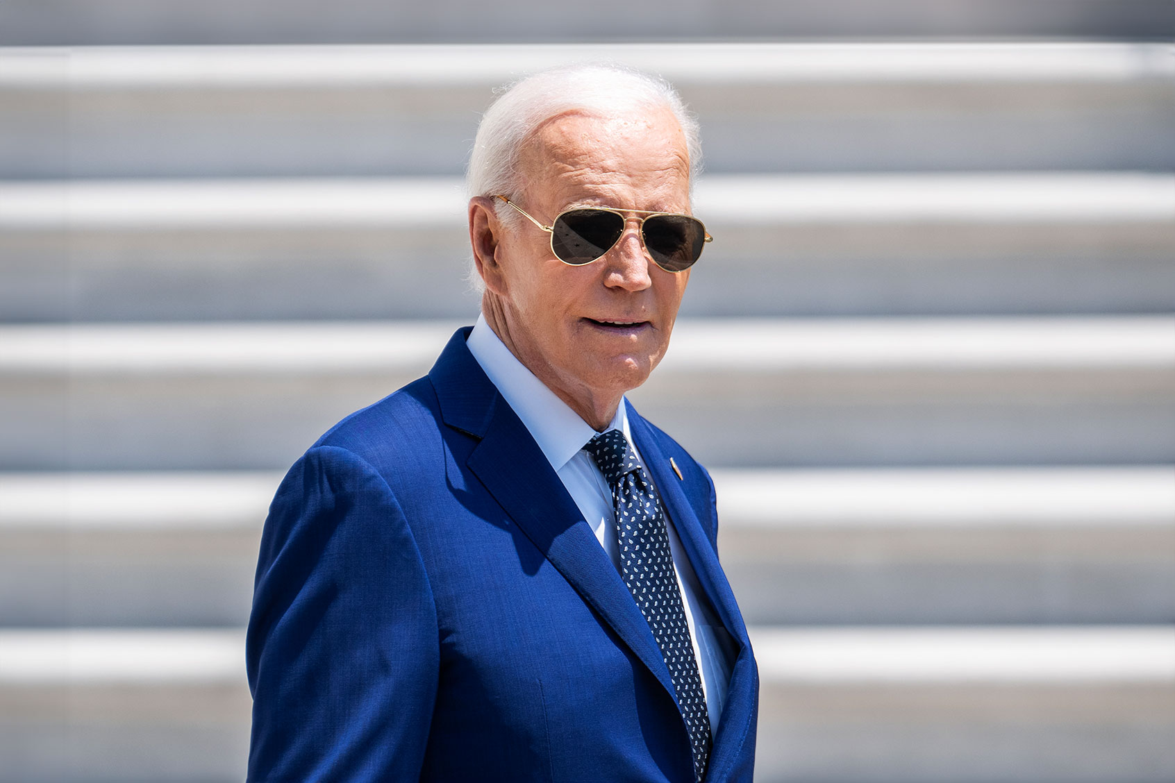 President Joe Biden makes his way to Marine One on the South Lawn of the White House en route to Texas on Monday, July 29, 2024. (Tom Williams/CQ-Roll Call, Inc via Getty Images)