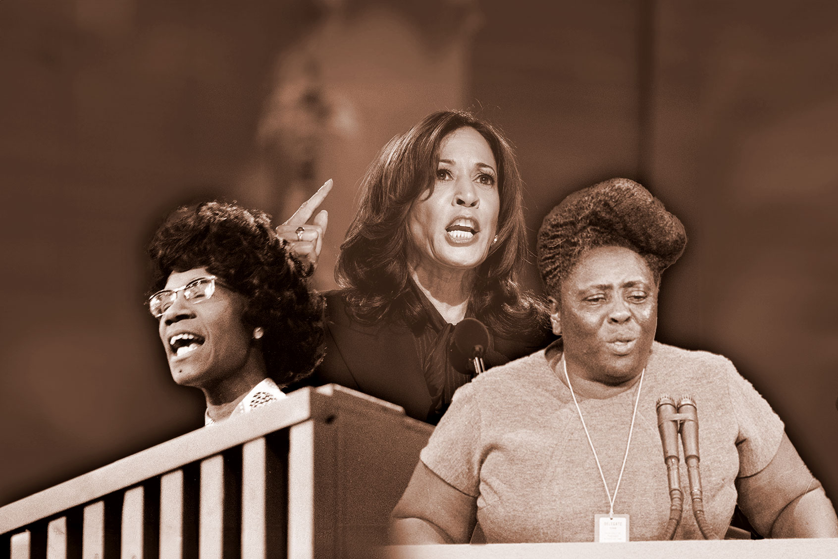 Shirley Chisholm, Kamala Harris and Fannie Lou Hamer (Photo illustration by Salon/Getty Images)