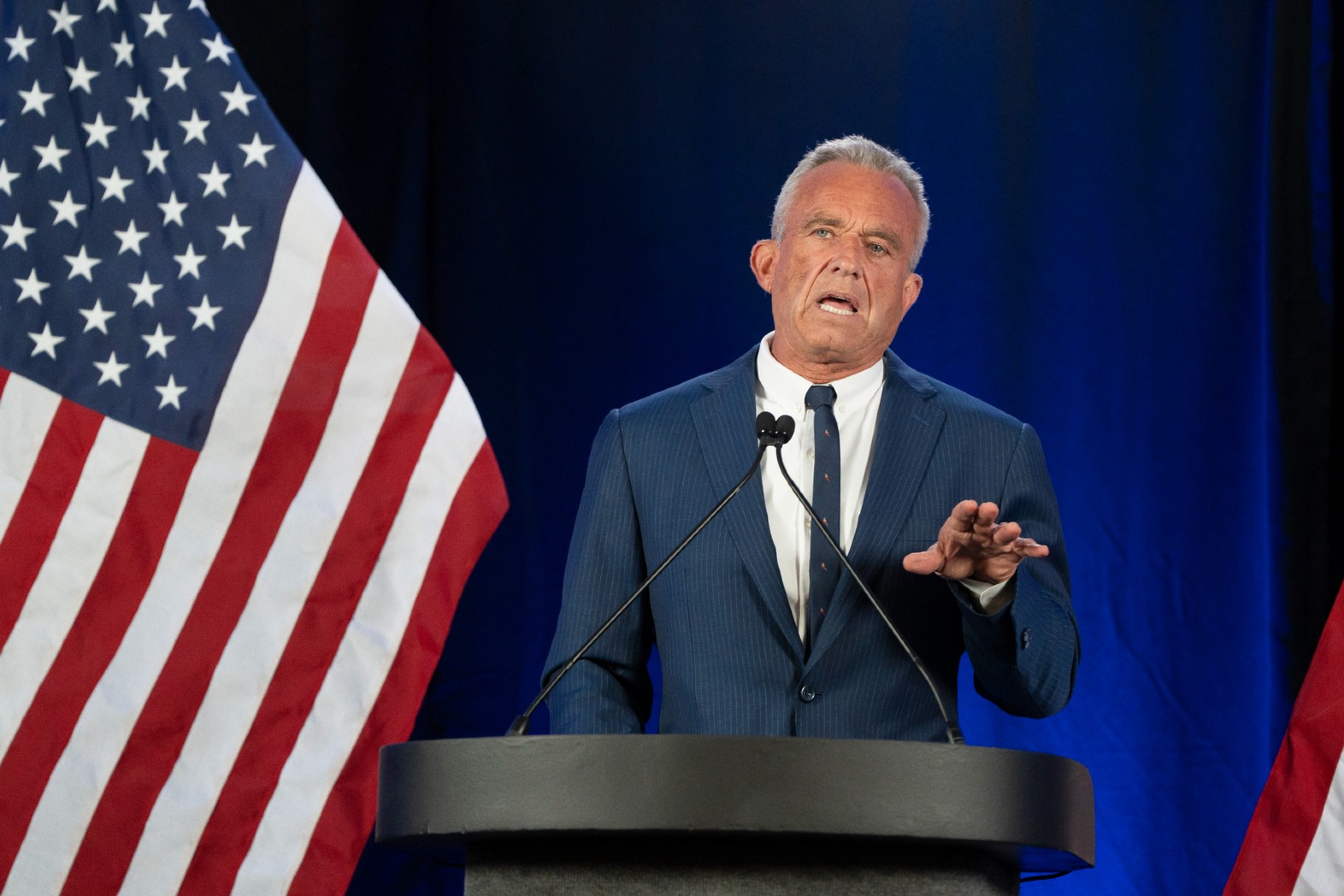 Former Presidential candidate Robert F. Kennedy Jr. delivers remarks at the Renaissance Phoenix Downtown Hotel on August 23, 2024, in Phoenix, Arizona. (Rebecca Noble/Getty Images)