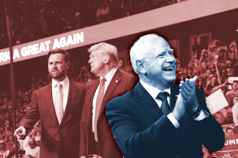 JD Vance, Donald Trump and Tim Walz (Photo illustration by Salon/Getty Images)