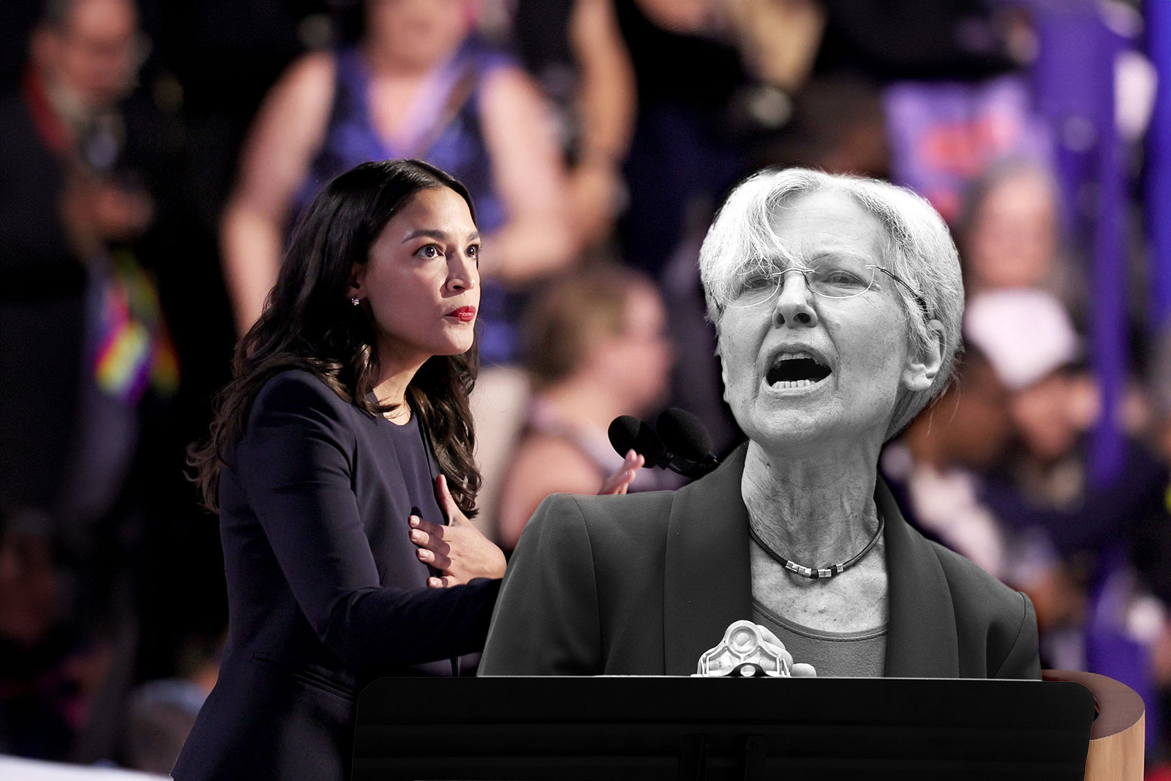 Alexandria Ocasio-Cortez and Jill Stein (Photo illustration by Salon/Getty Images)