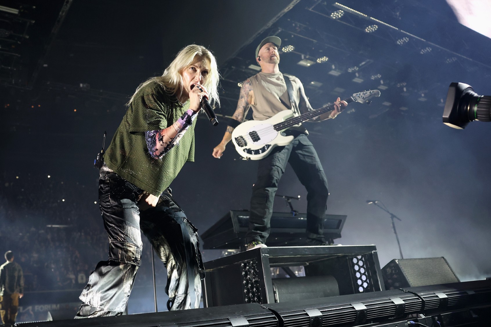 Emily Armstrong and Dave "Phoenix" Farrell perform during the Linkin Park: From Zero World Tour held at Kia Forum in Inglewood on September 10, 2024, in Inglewood, California. (Jesse Grant/Variety via Getty Images)