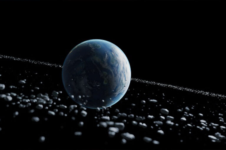 Artist's impression of Earth ring system (Oliver Hull)