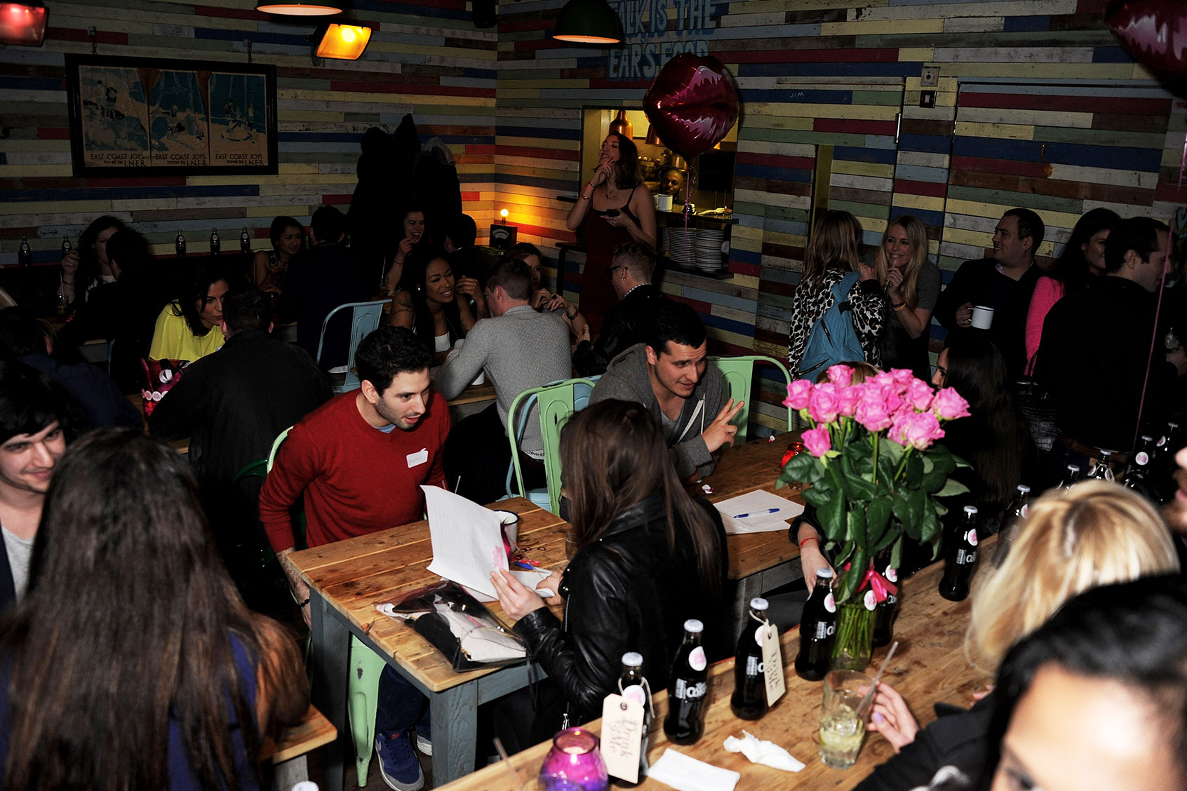 A general view of the atmosphere at The Rum Kitchen's Valentine's Speed Dating with The Village Bicycle in London, England. (Dave M. Benett/Getty Images)