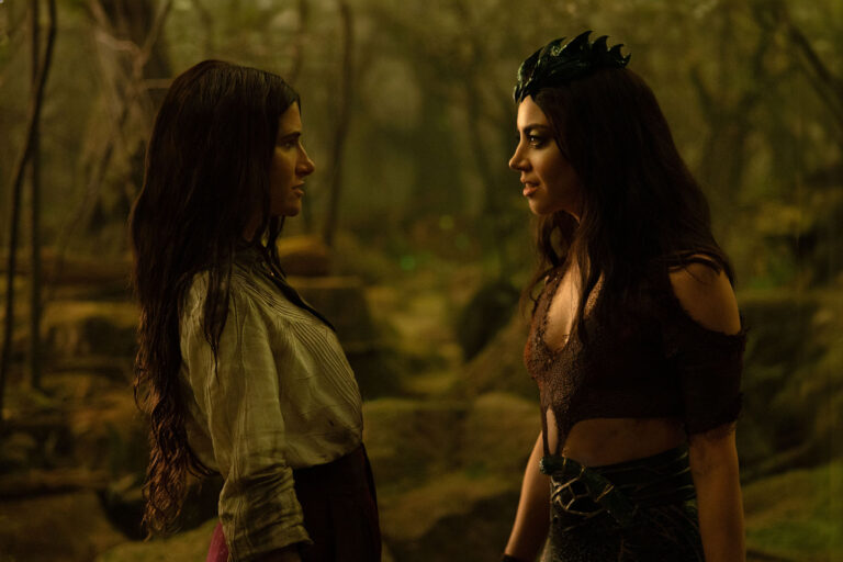 Agatha Harkness (Kathryn Hahn) and Death (Aubrey Plaza) in "Agatha All Along" (Photo courtesy of Marvel Television/Disney+/Chuck Zlotnick)