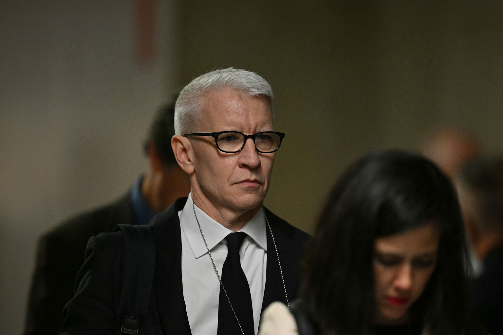 US journalist Anderson Cooper arrives for the trial of former US President Donald Trump at Manhattan Criminal Court in New York City, on May 16, 2024. (ANGELA WEISS/POOL/AFP via Getty Images)