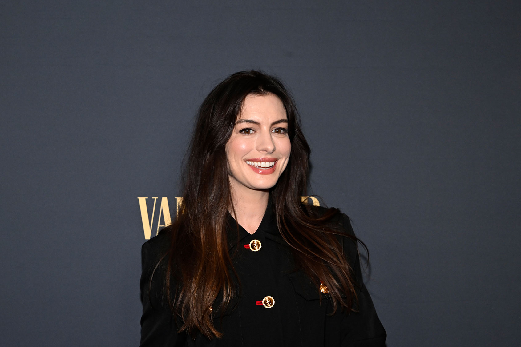 Anne Hathaway at the New York premiere screening of "The Apprentice" held at the DGA Theater on October 8, 2024 in New York City. (Daniel Zuchnik/Variety via Getty Images)