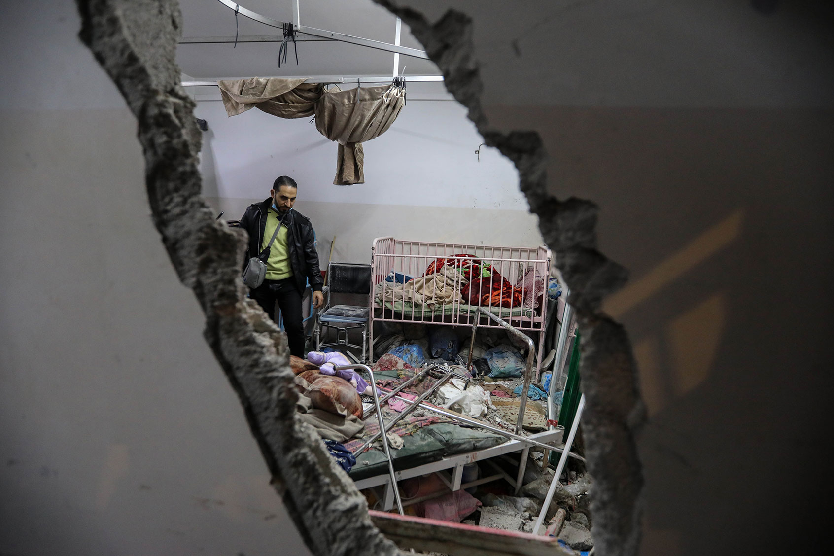 Damaged Nasser Hospital In Khan Yunis Gaza