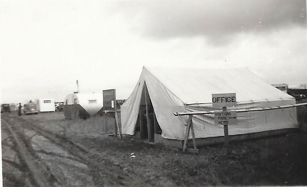 Babb's office tent where she wrote her novel, Whose Names Are Unknown.