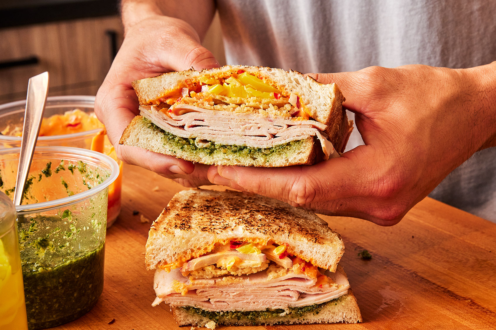Turkey Crunch Sandwich with Frico Crisps (Photo by Ren Fuller)