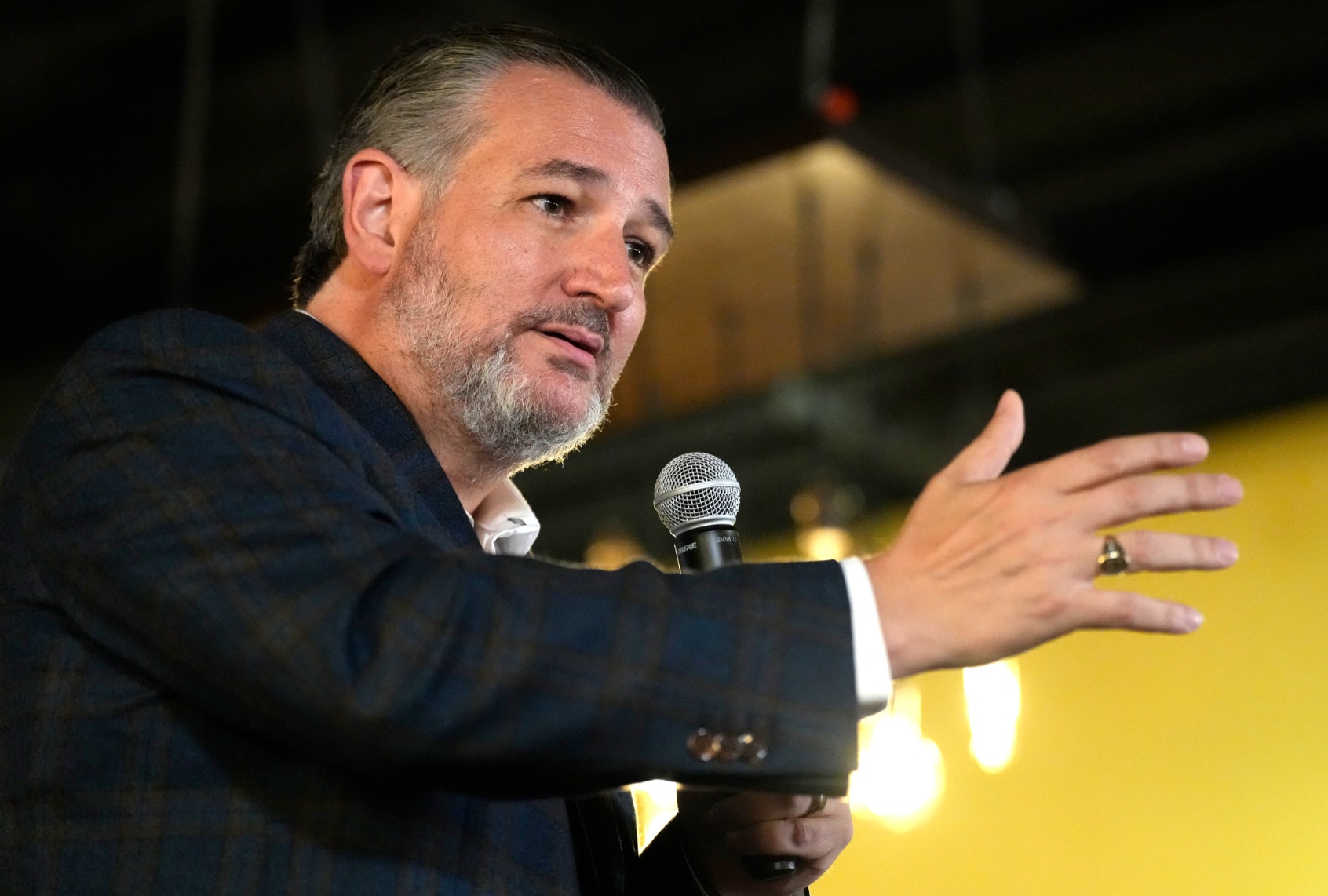 Senator Ted Cruz speaks during a campaign event on Tuesday, Aug. 6, 2024, in Houston. (Karen Warren/Houston Chronicle via Getty Images)