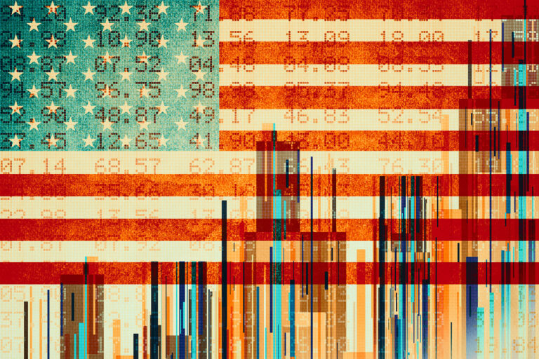 American flag with data (Getty Images/SEAN GLADWELL)