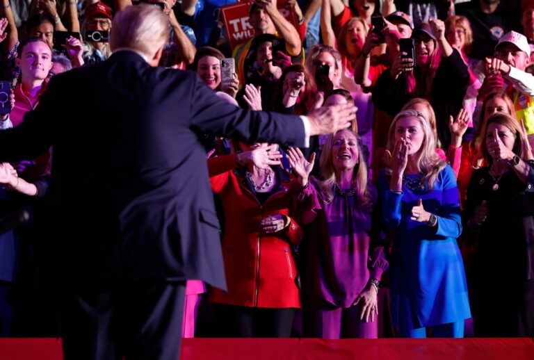 Republican presidential nominee, former President Donald Trump at First Horizon Coliseum on November 02, 2024 in Greensboro, North Carolina. (Chip Somodevilla/Getty Images)