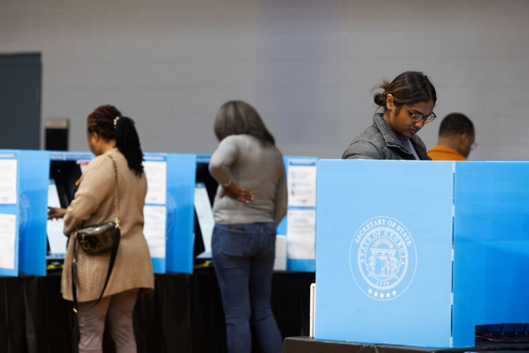 Voters cast their ballots at the Lucky Shoals Park Recreation Center on November 5, 2024 in Norcross, Georgia. (Jessica McGowan/Getty Images)