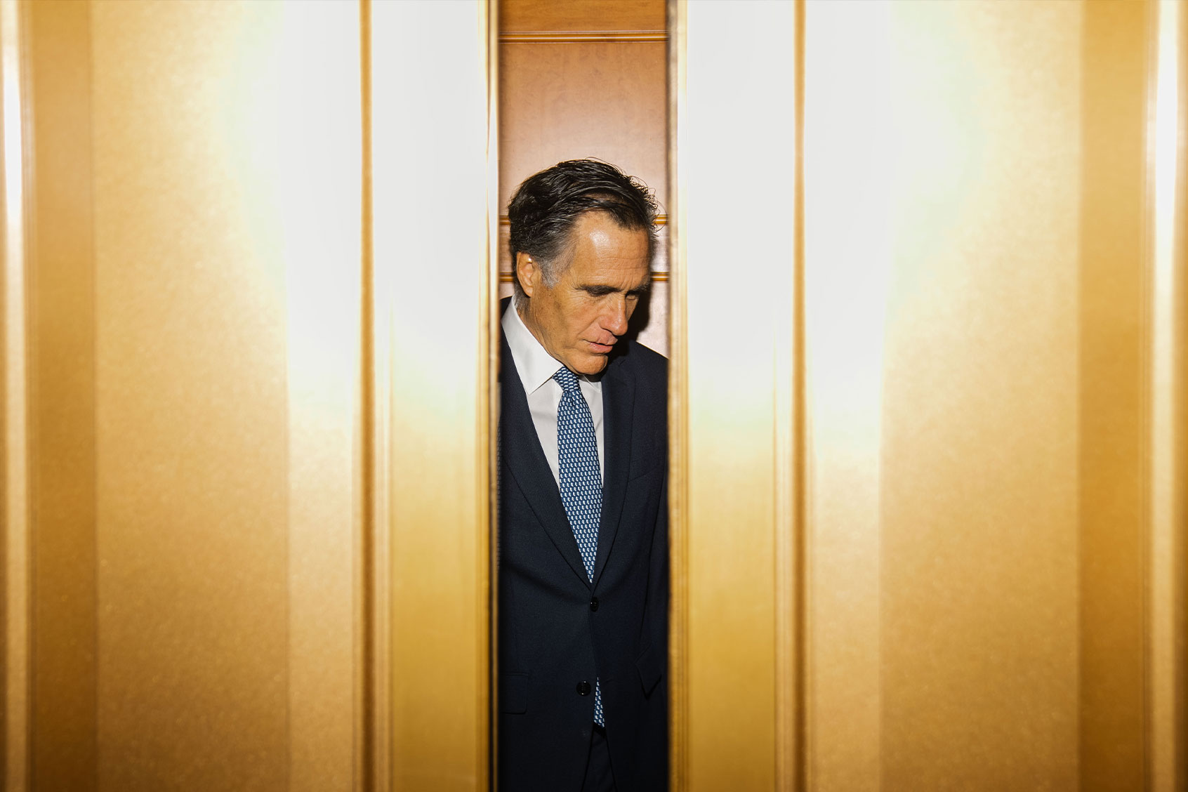 Sen. Mitt Romney (R-UT) departs the Senate Chamber following a vote at the U.S. Capitol on Thursday, May 4, 2023 in Washington, DC. (Kent Nishimura / Los Angeles Times via Getty Images)