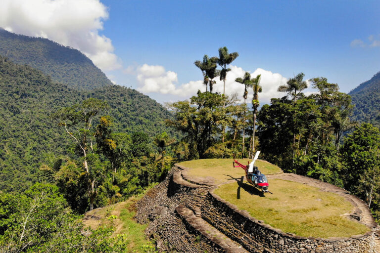 The lidar-equipped helicopter used by GEO1 to map Colombia's Ciudad Perdida (Courtesy of NV5)