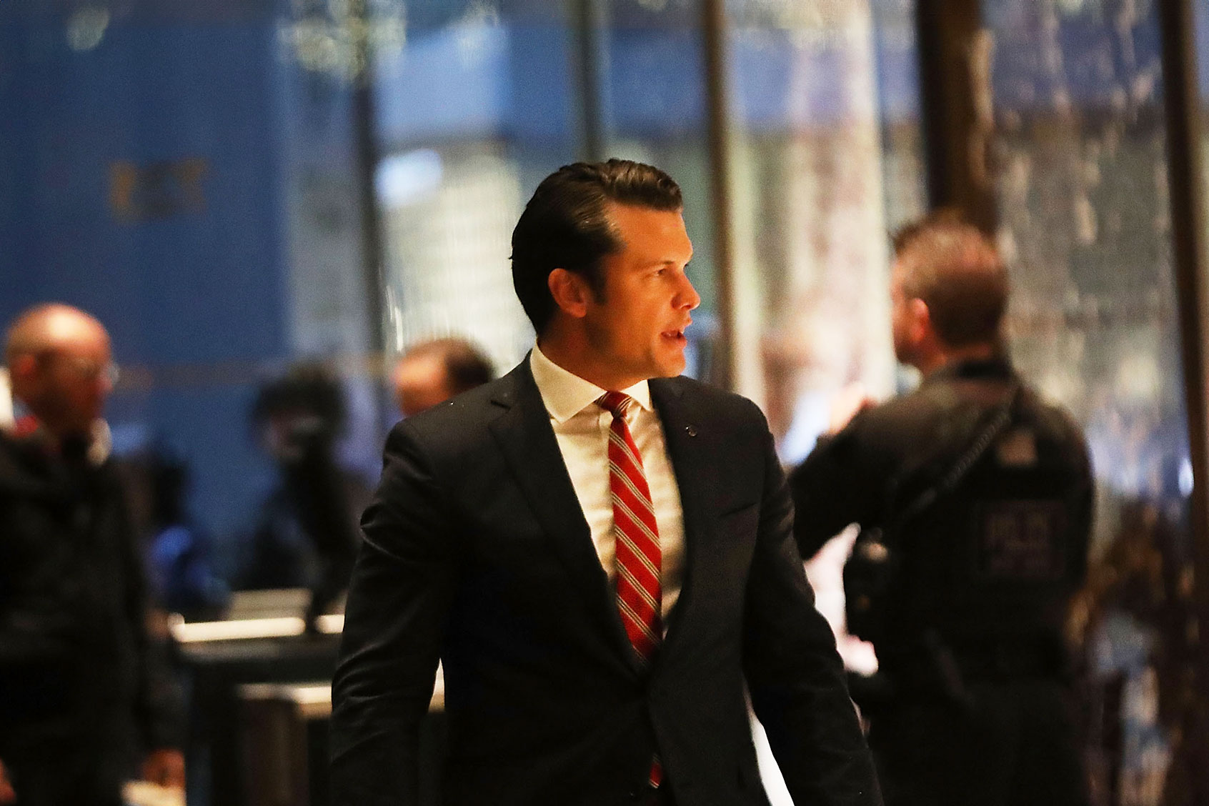 Fox News contributor Pete Hegseth arrives at Trump Tower on November 29, 2016 in New York City. (Spencer Platt/Getty Images)