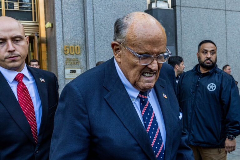 Former New York mayor Rudy Giuliani leaves the New York Federal Courthouse on November 7, 2024, in New York City. (Alex Kent/Getty Images)