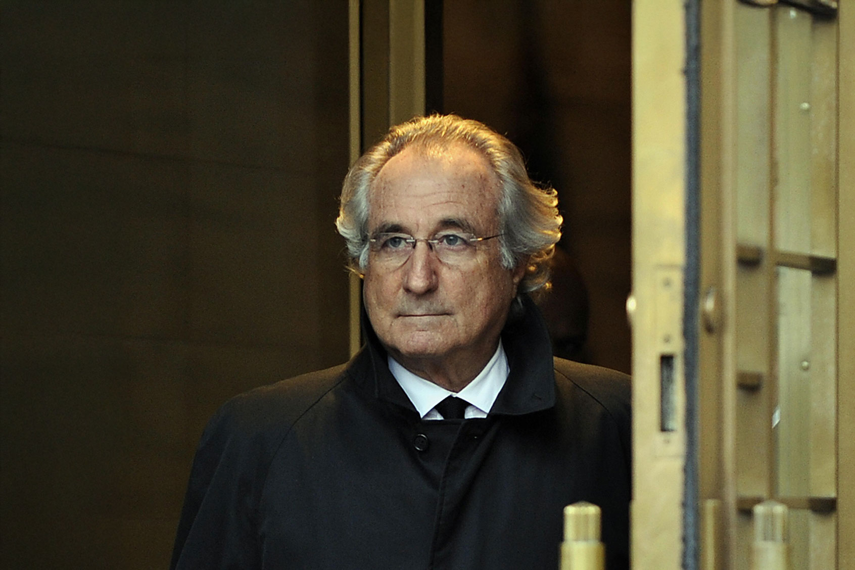 Bernard Madoff leaving US Federal Court after a hearing regarding his bail, on January 14, 2009. (TIMOTHY A. CLARY/AFP via Getty Images)