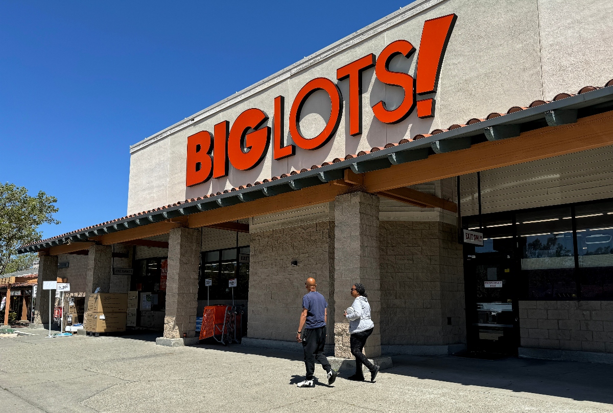 A sign is posted in front of a Big Lots store on June 07, 2024 in Hercules, California (Justin Sullivan/Getty Images)