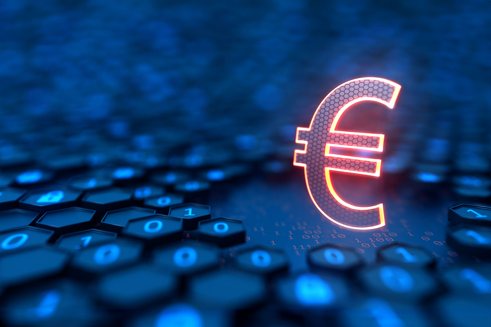 Euro symbol and binary code (Getty Images/JuSun)