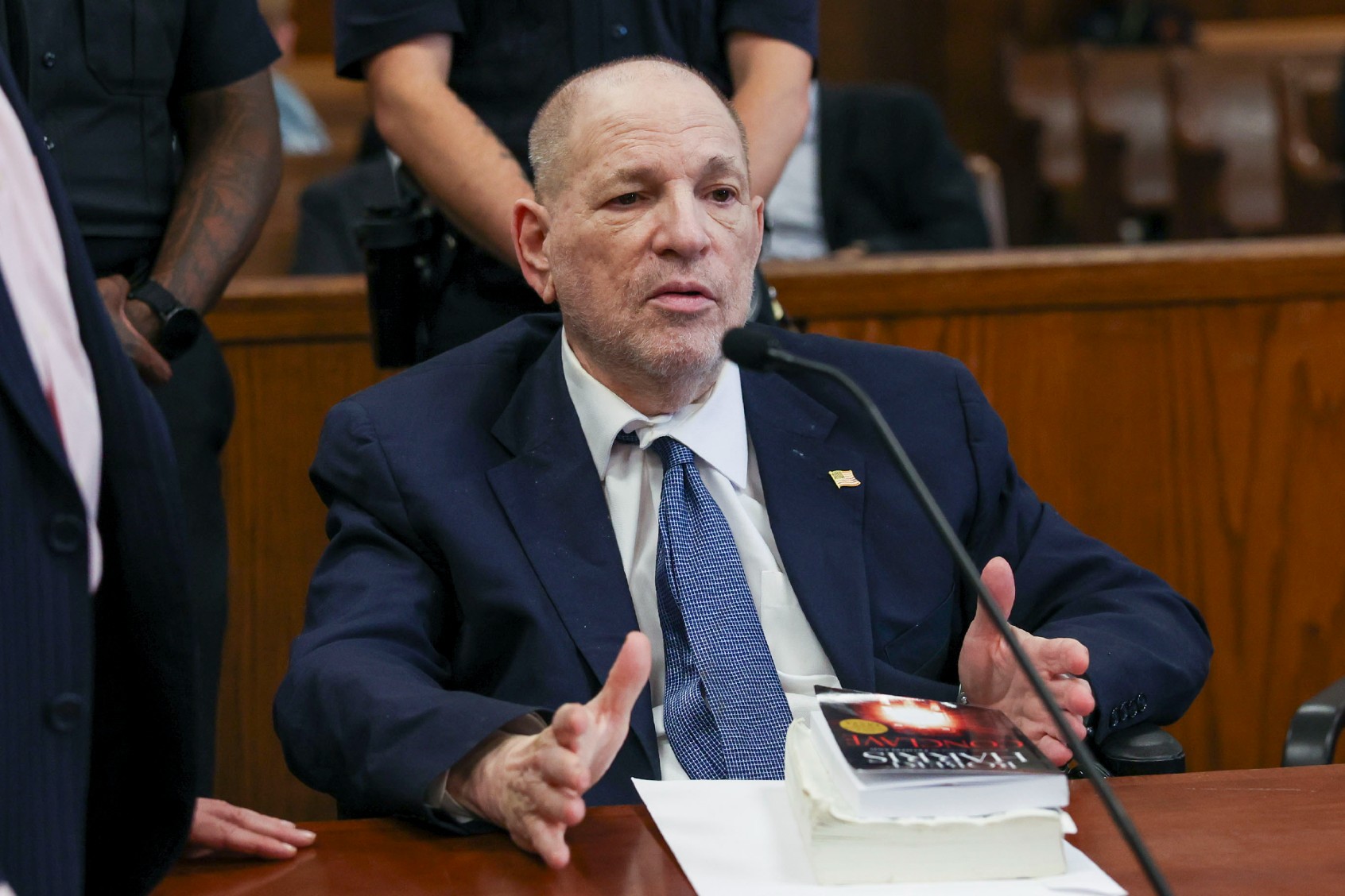 Former film producer Harvey Weinstein appears in court in New York on October 23, 2024 in New York City. ( Sarah Yenesel- Pool/Getty Images)