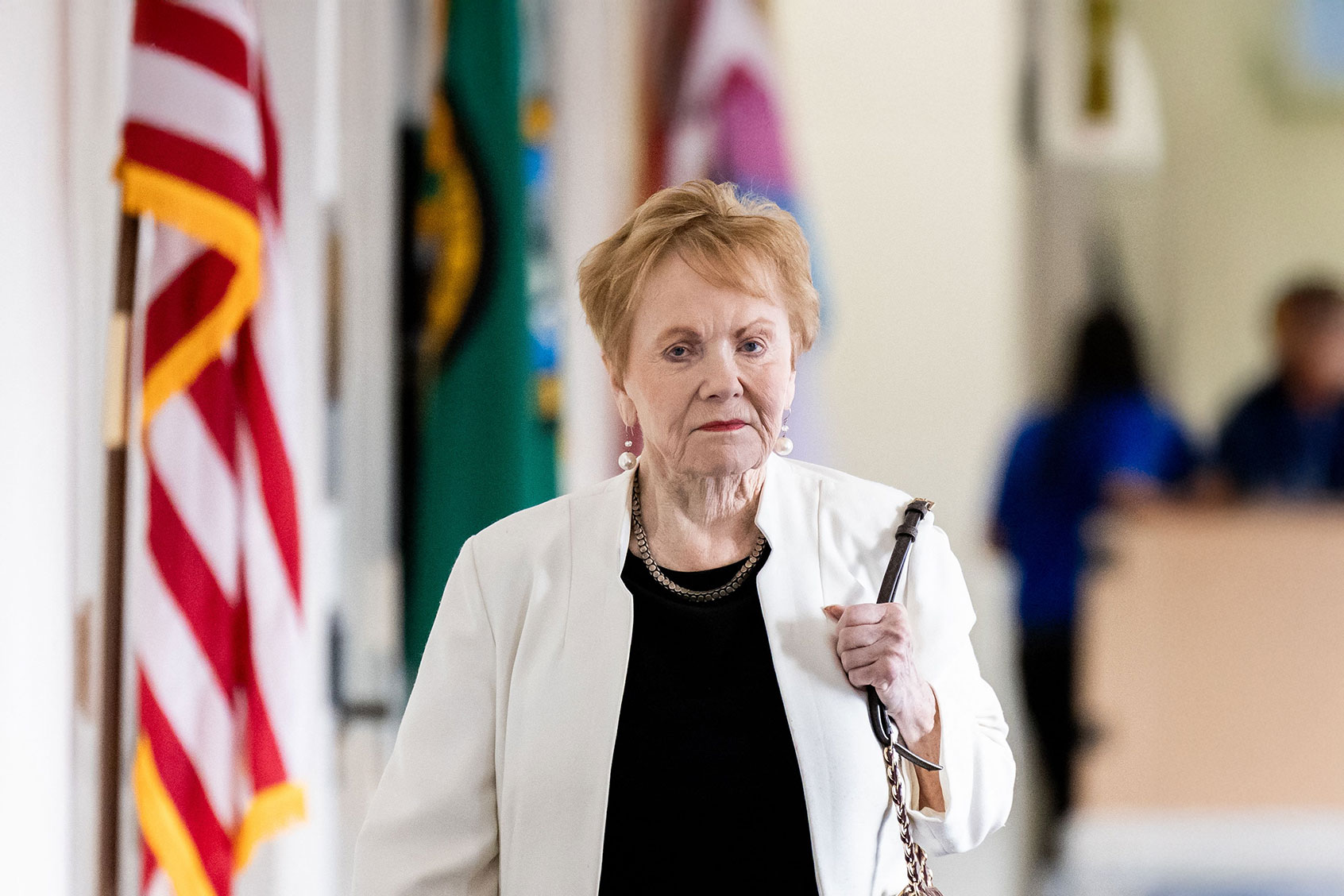 US Representative Kay Granger, Republican of Texas, arrives to a House Republicans caucus meeting at the Longworth House Office Building on Capitol Hill in Washington, DC, on October 13, 2023. (JULIA NIKHINSON/AFP via Getty Images)
