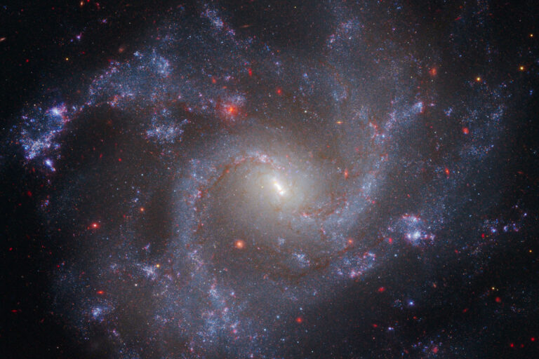 This image of NGC 5468, a galaxy located about 130 million light-years from Earth, combines data from the Hubble and James Webb space telescopes. (NASA, ESA, CSA, STScI, Adam G. Riess (JHU, STScI))